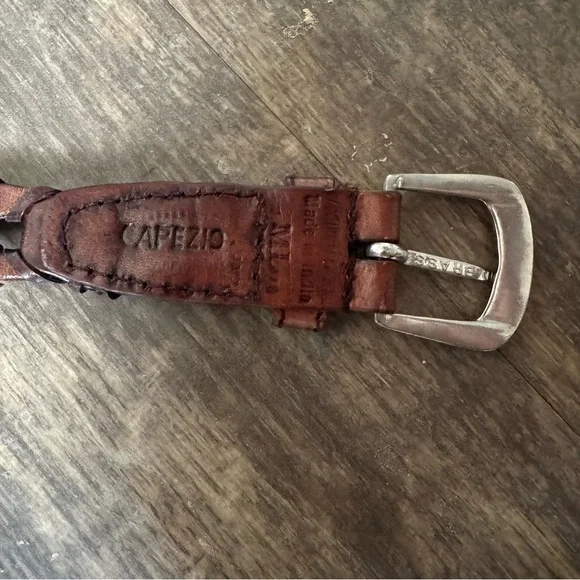 Capezio Women's Woven Leather Belt in Brown - Picture 5 of 6